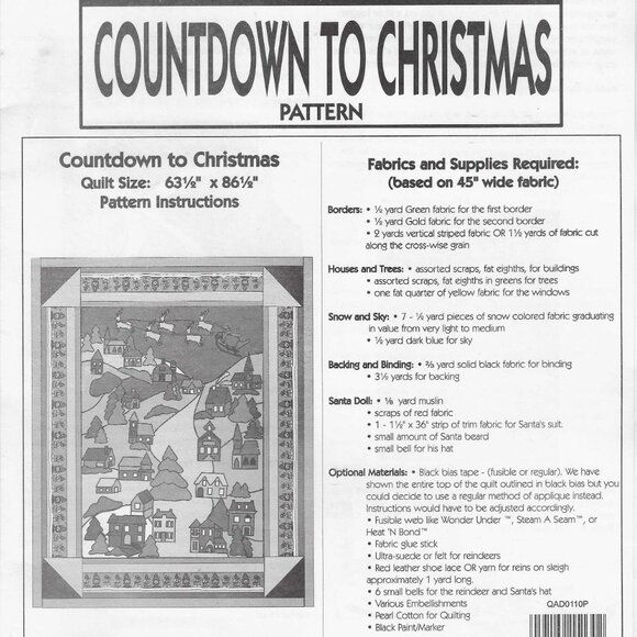 Quilt Collector Series "Countdown to Christmas" Quilt Pattern - Picture 2 of 3